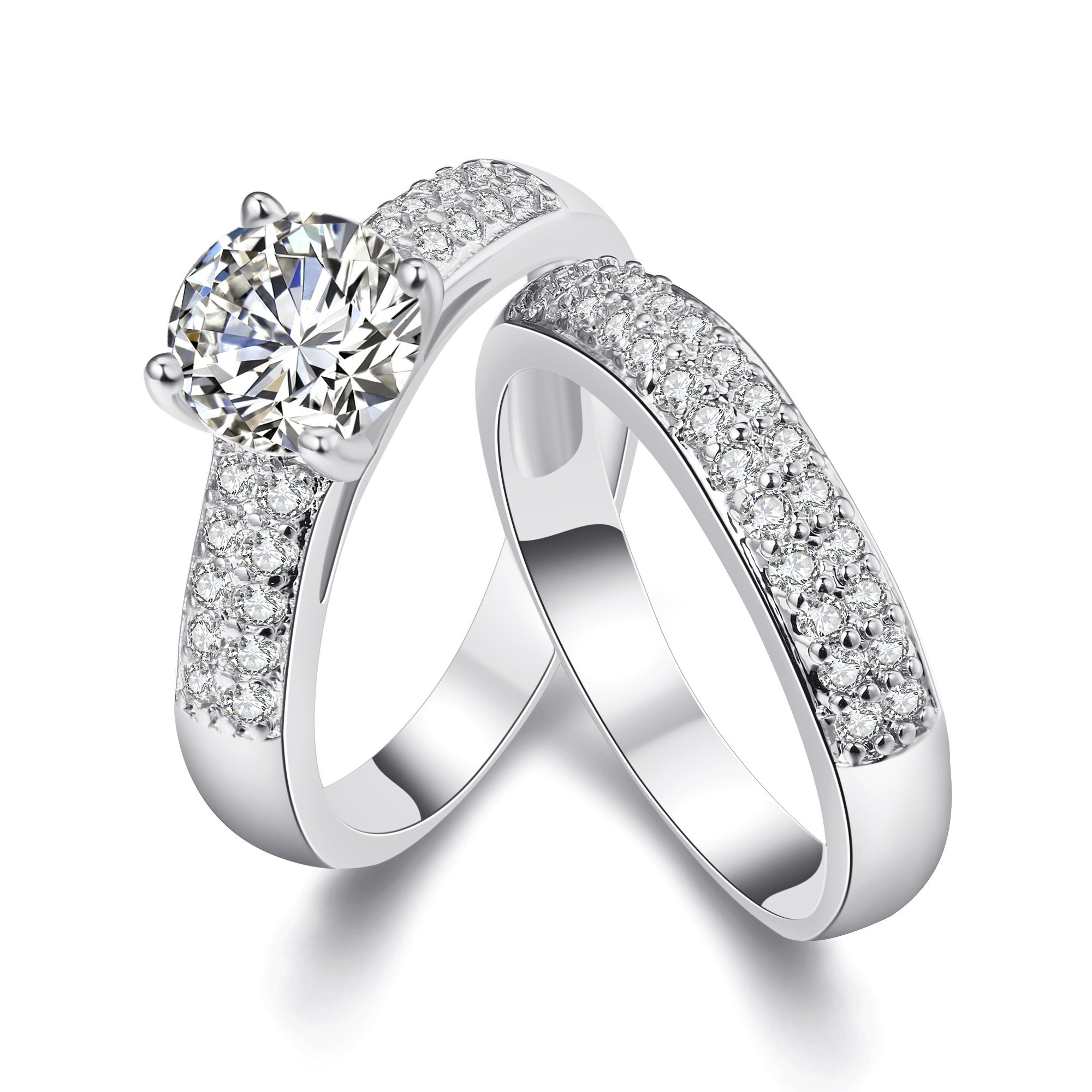 Infinity 1.5CT Wedding Bridal Ring Set, Sterling Silver CZ, Pear Shape, Women’s, Alice Jewellery