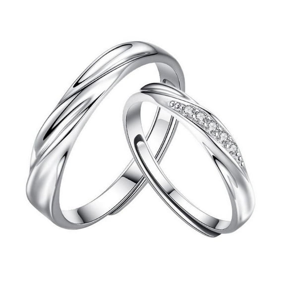 Silver Color Couple Wedding Lover Rings Suitable For Engagement And Wedding Ceremonies