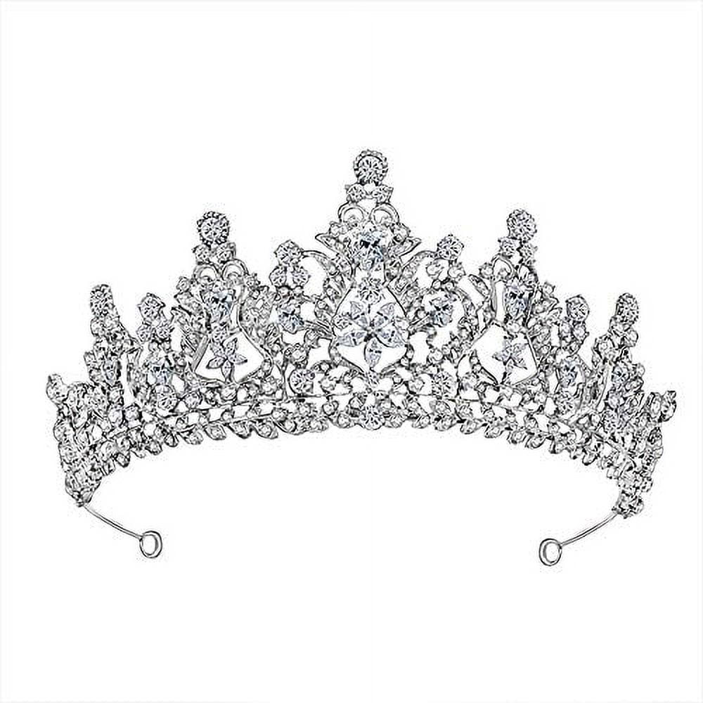Silver Color Flower Crown and Tiara Hair Accessories For Women Wedding