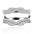 thumbnail image 1 of Silver Color Infinity Wedding Rings Engagement Band Guard Enhancer Tiny Cubic Zirconia Pave Set Double Band Guard (Size 10), 1 of 7