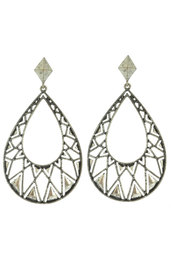 Silver Color Metal Pena Earrings TROY E1003