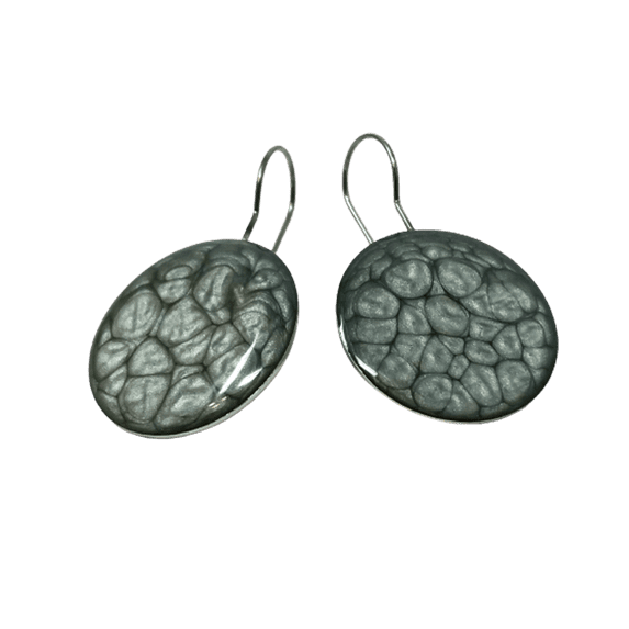 Silver Colored Cells French Hook Earrings