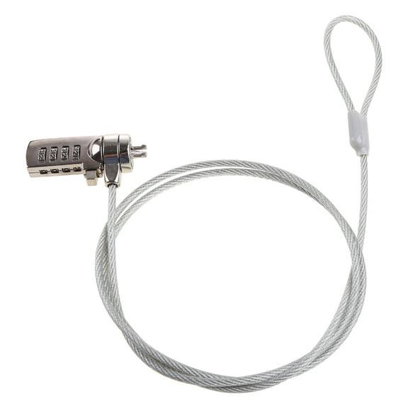 Silver Combination Lock Security Cable 4 Digit Password Security Lock Anti-theft Chain for for Notebook PC Laptop