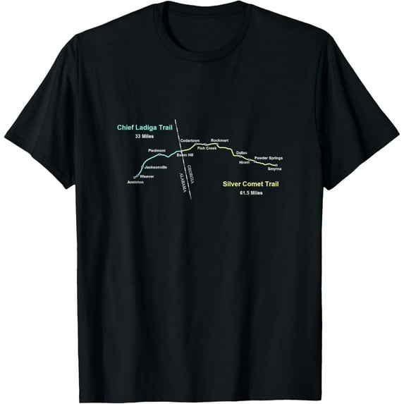 Silver Comet, Chief Ladiga Trail Route Map T-Shirt