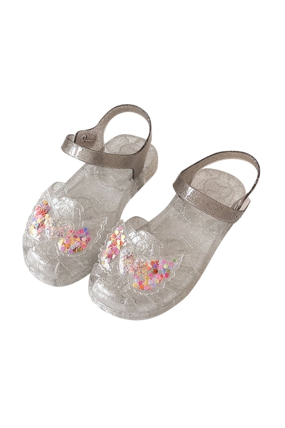 Silver Comfortable And Shiny Sandals For Girls With Flexible Sole, Ideal For Summer Water Fun, Beach Adventures, And Casual Use, Offering Lightweight Feel