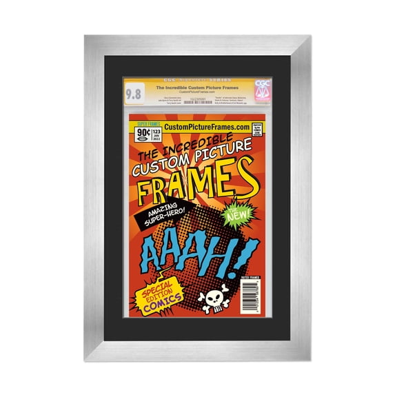 Silver Comic Book Frame with Black Mat - 1 Opening to Display 1 CGC ...