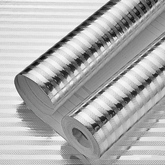 Silver Contact Paper Peel and Stick Wallpaper 12inch x 118inch Metallic Self Adhesive Wallpaper for Kitchen Appliances DIY Decorative Waterproof Removable Wallpaper, Clearance Under $5.00