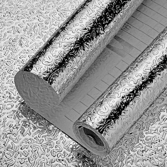 Silver Contact Paper Peel and Stick Wallpaper 12inch x 118inch Metallic Self Adhesive Wallpaper for Kitchen Appliances DIY Decorative Waterproof Removable Wallpaper, Clearance Under $5.00