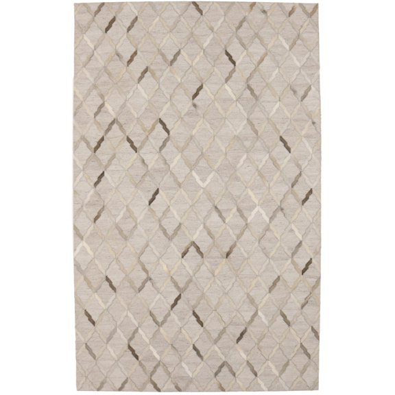 Silver Cowhide 5X8 Modern Leather Rug