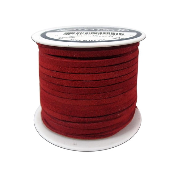 Silver Creek Suede Lace 1/8"x25yd Red