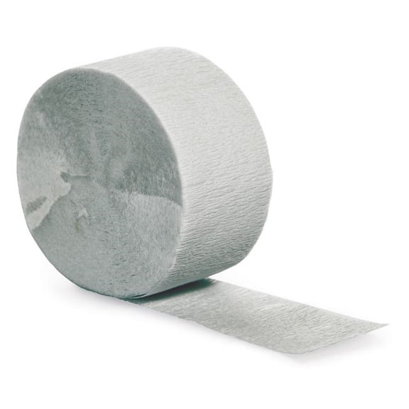 Touch of Color Crepe Streamer 81 Ft, Shimmering Silver, 1 Ct