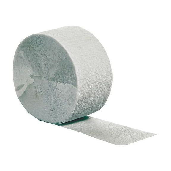 Silver Crepe Paper Streamers 81-foot Roll