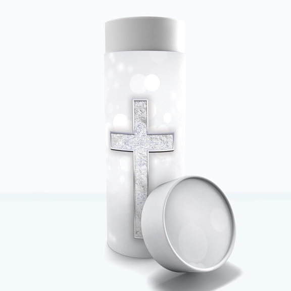 Silver Cross Biodegradable & Eco Friendly Burial or Scattering Urn / Tube