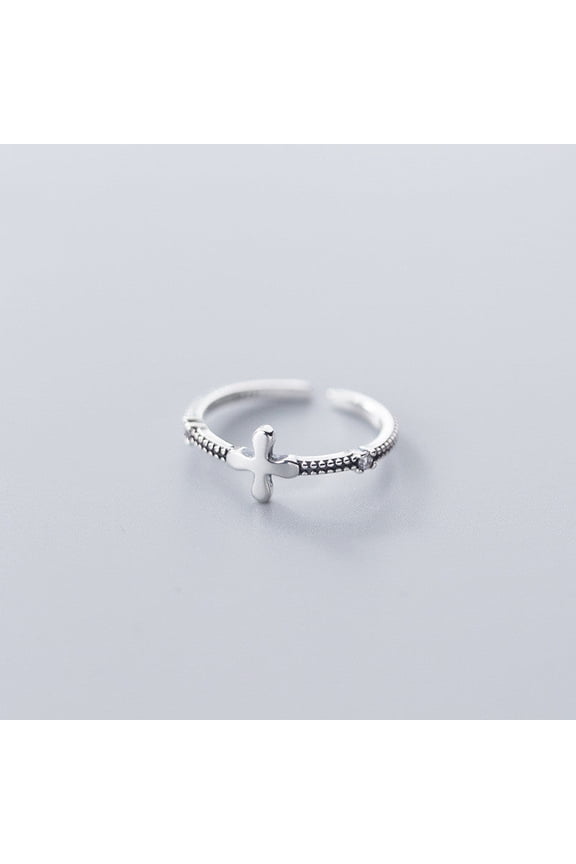 Silver Cross Diamond Index Finger Ring Baroque Inspired Design For Wedding And Engagement For Women Lovers Lux