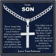 thumbnail image 1 of APSVO Silver Cross Necklaces for Men Boys to My Son Gifts from Dad Mom Stainless Steel Cross Pendant Chain Religious Christian Birthday First Communion Graduation Fathers Day Jewelry Gifts Teen Kids, 1 of 7