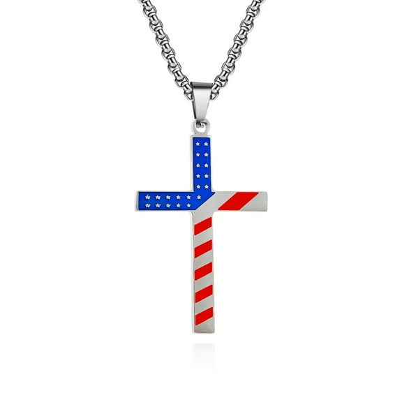 Silver Cross Stainless Steel Necklaces for Women Men Pendant Christian Religious Jewelry Gifts