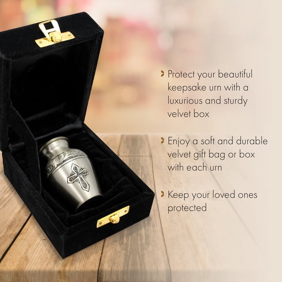 Silver Cross Urns for Cremation Ashes Large Urn XL or Small Keepsake Urns for Human Ashes & Urns for Human Ashes for Home or Burial Small Urns for Human Ashes