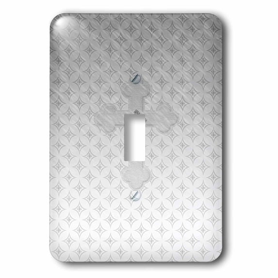 3dRose, Silver Cross with Jewel Look on Larger Silver Cross, single toggle switch