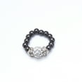 thumbnail image 1 of Silver Crystal Magnetrim Hematite Stretch Ring, Size S, 1 of 2