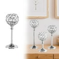 thumbnail image 1 of Silver Crystal Metal Tealight Candlestick, Bling Bowl Candelabras, Tall Crystal Votive Candle Holders Elegant Crystal Candle Centerpiece for Dining Table Christmas Wedding Decor (1PC, 8.7×3.15in), 1 of 4