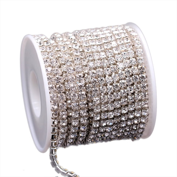 Crystal Rhinestones Close Chain Trim Sewing Craft Silver Color (AB) Gold Rhinestones Trim For Crafts for Rhineston