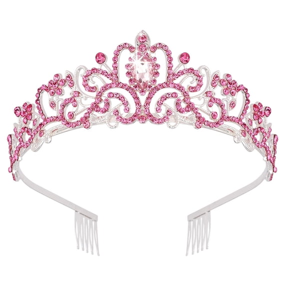 Silver Crystal Tiara Crown Headband Princess Elegant Crown with Combs ...