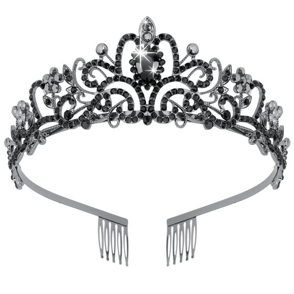 Silver Crystal Tiara Crown Headband Princess Elegant Crown with combs for Women Girls Bridal Wedding Prom Birthday Party