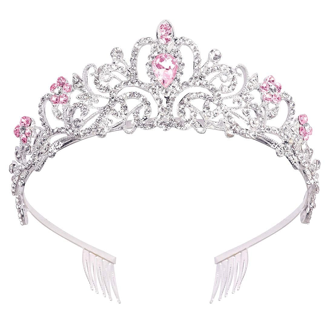 Crystal Tiara Crowns Women Girls Elegant Rhinestone Bridal Prom Birthday Vorkoi Tiara and Crown for Women Crystal Queen Crowns  main image 3