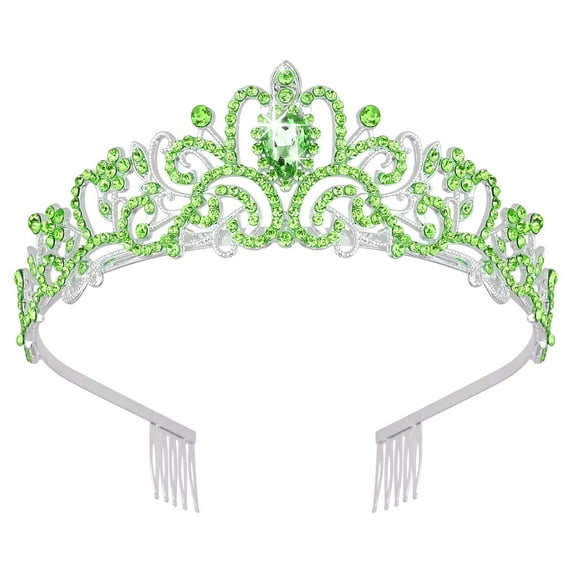 Silver Crystal Tiara Crown Headband Princess Elegant Crown with combs for Women Girls Bridal Wedding Prom Birthday Party