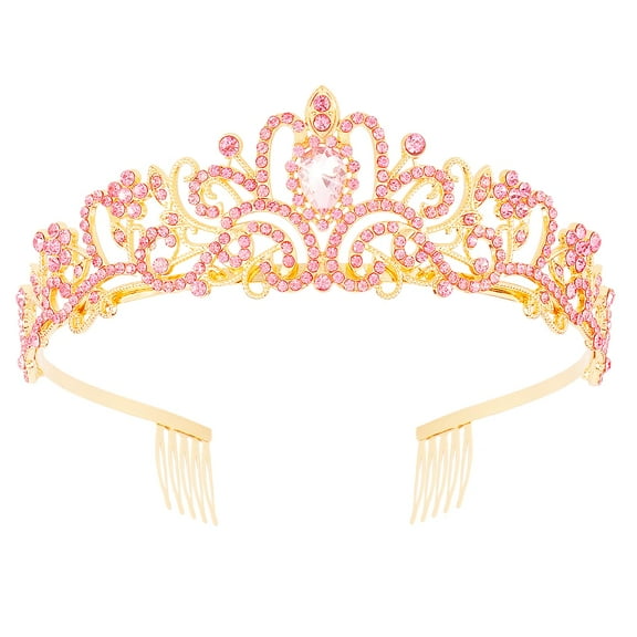 Silver Crystal Tiara Crown Headband Princess Elegant Crown with combs for Women Girls Bridal Wedding Prom Birthday Party