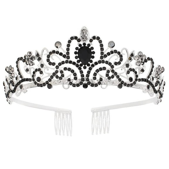 Silver Crystal Tiara Crown Headband Princess Elegant Crown with combs for Women Girls Bridal Wedding Prom Birthday Party