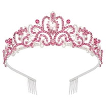 Silver Crystal Tiara Crown Headband Princess Elegant Crown with combs for Women Girls Bridal Wedding Prom Birthday Party