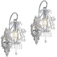 thumbnail image 1 of Silver Crystal Vintage Wall Sconces Set of 2 Indoor Hardwired Wall Light Fixture, Modern Wall Mount Lamp Light for Bedroom Living Room Bathroom Vanity Light Hallway Light Fixture Decor LED E12, 1 of 8