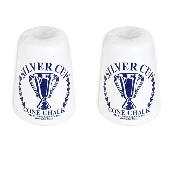 Silver Cup Billiard Cone Chalk White, 2-Pack