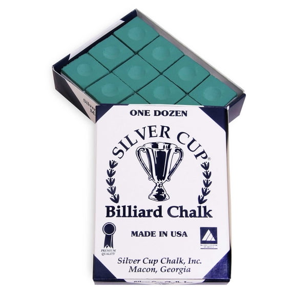 Silver Cup Billiard Pool Cue Chalk One dozen 12 pcs