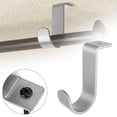 thumbnail image 1 of Silver Curtain Rod Top Bracket Base Bracket by Dusknt Closet Rod Brackets Duty Metal Wall Mount Rod Brackets with Screws Closet Pole Support for Living Room Bedroom Shelf, 1 of 9