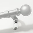 thumbnail image 1 of Silver Curtain Rods for Windows 30 to 56 Inch, Adjustable Heavy Duty 1" Diameter Decorative Curtain Rod with Matte Silver Round Finials, Modern Easy Install Extendable Metal Drapery Pole Set, 1 of 14