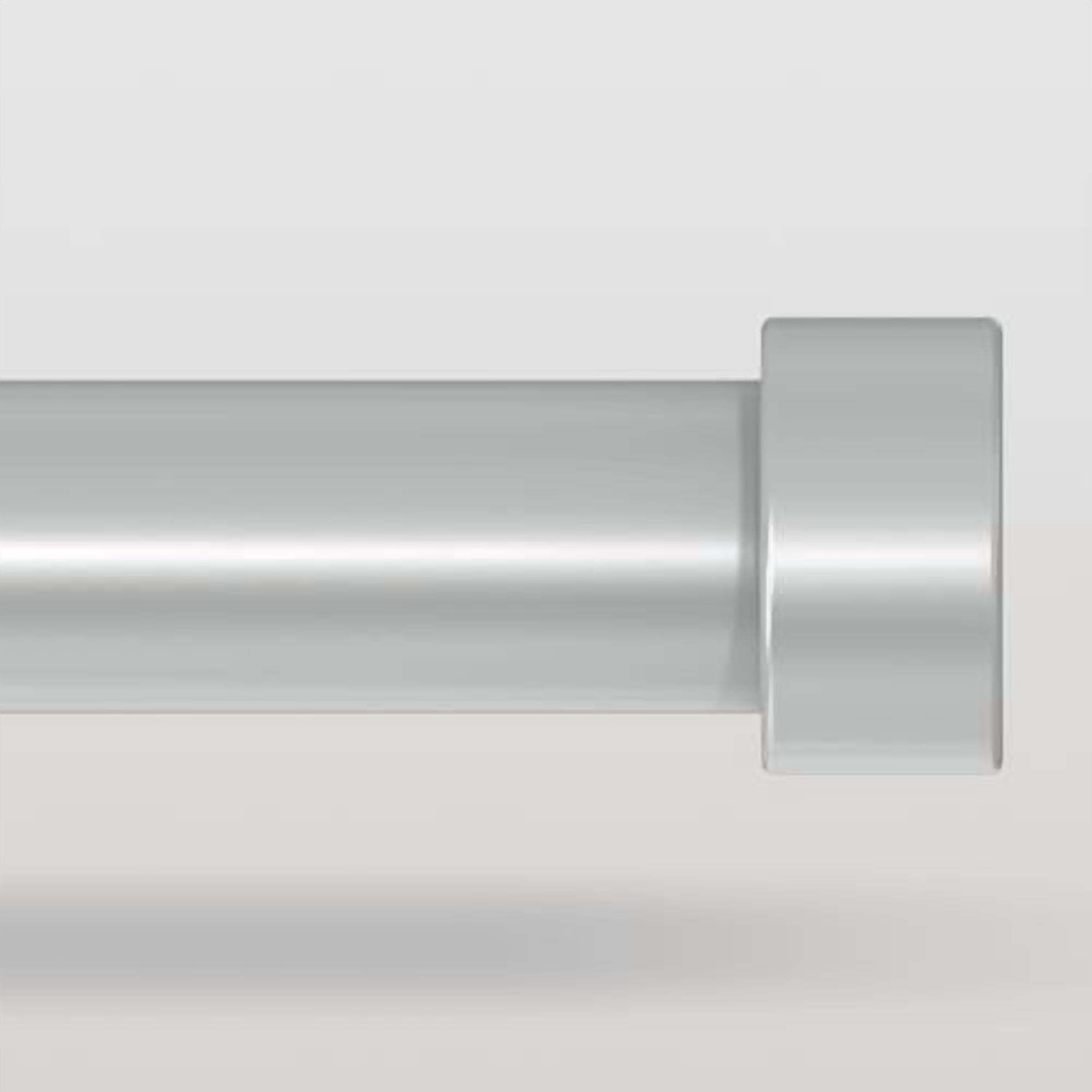 Silver Curtain Rods for Windows 36 to 176 Inch(3-14 Feet),1" Diameter Rods with Modern Style End Cap Finials,Size:36-176 Inch