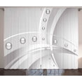 thumbnail image 1 of Ambesonne Abstract Curtains 2 Panel Set, Lines Curves Balls, 108" x 96", Dimgray Grey White, 1 of 3