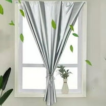Silver Curtains 63 Inch Length 1 Panel, Faux Linen Textured Semi Sheer Light Filtering Soft Airy Rod Pocket Window Treatment Drapes for Living Room Bedroom, 40Wx63L Inch, 1 Pack