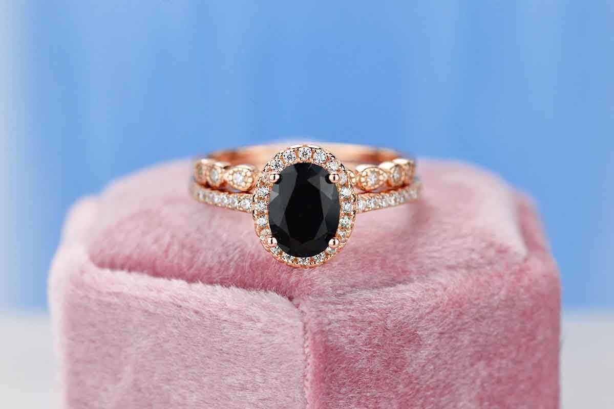 Dainty onyx sale ring
