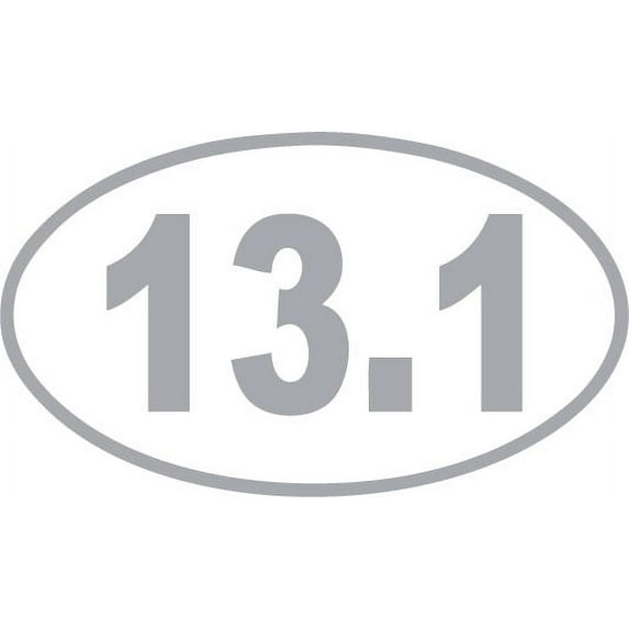 Silver Decaltor 13.1 Half Marathon Black Oval Car Decal Heavy Duty Waterproof 3'' X 5''