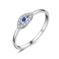 thumbnail image 1 of Silver Demon Eye Ring National Electroplated Ring with Zircon Inlay Fashion Statement Ring Jewelry Gift for Her Elegant Ring for Women, 1 of 5