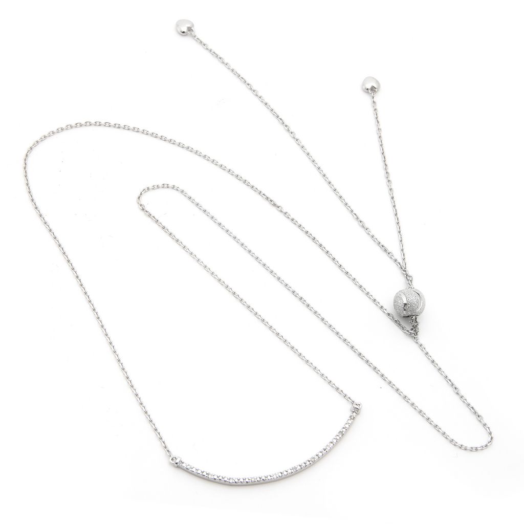 Silver Diamond Adjustable Necklace