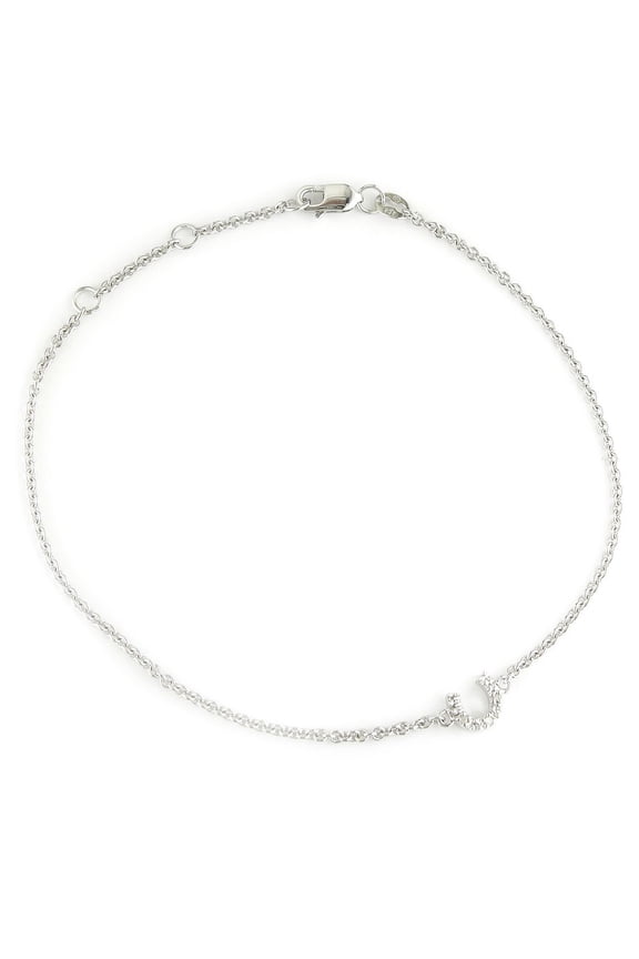 Silver Diamond Horse Shoe Bracelet