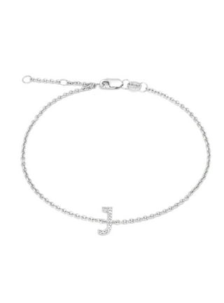 RS Pure by Ross-Simons Diamond-Accented Single-Initial Bracelet in Sterling  Silver