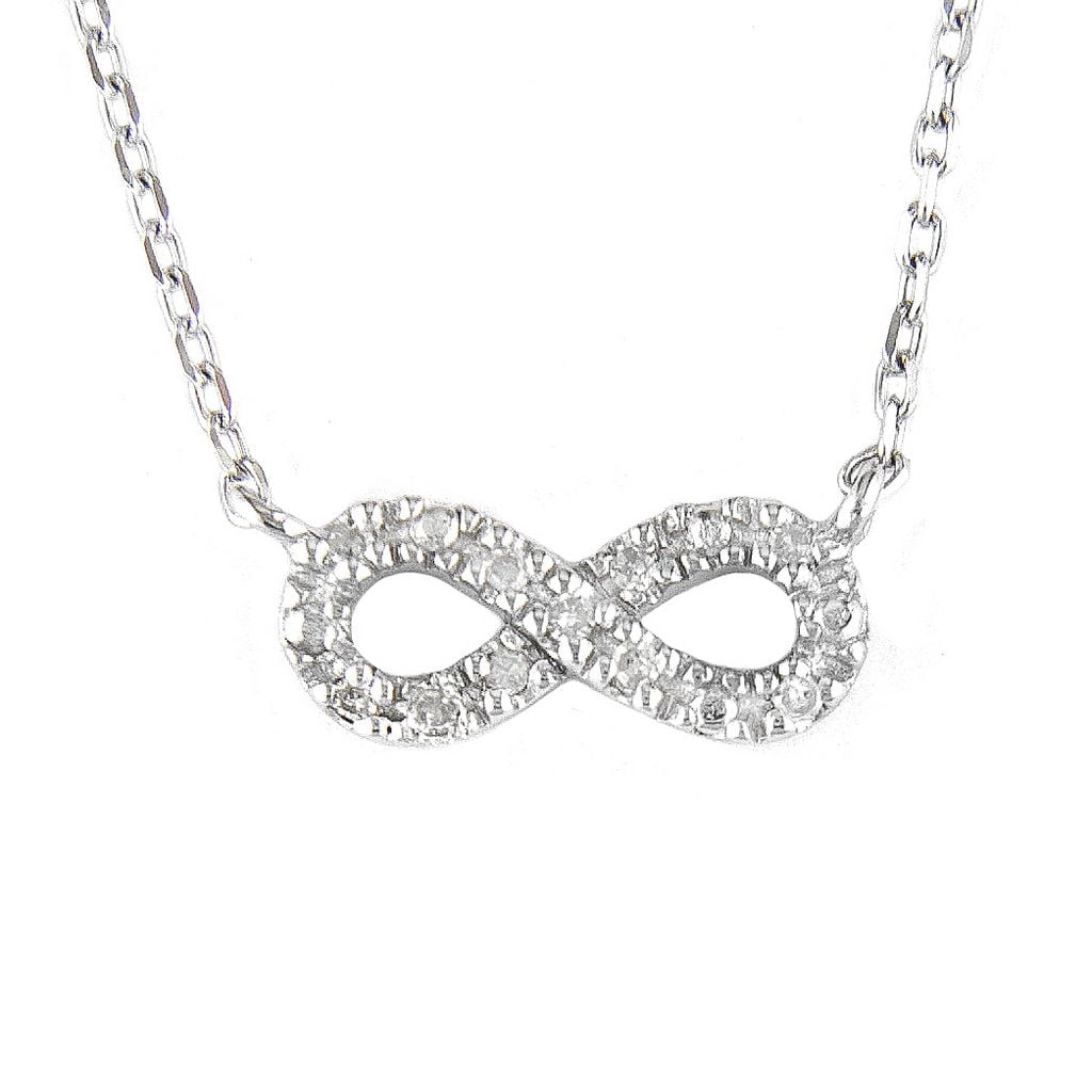 Silver Diamond "infinity" Necklace (16+2")
