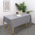 thumbnail image 1 of Silver Disposable Plastic Tablecloth - Heavy Duty Rectangle Table Cover for Parties, Waterproof & Wrinkle Resistant, Smooth Finish, 1 Pack, 1 of 5