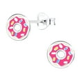 thumbnail image 1 of Silver Donut Pink Stud Earrings, 1 of 1