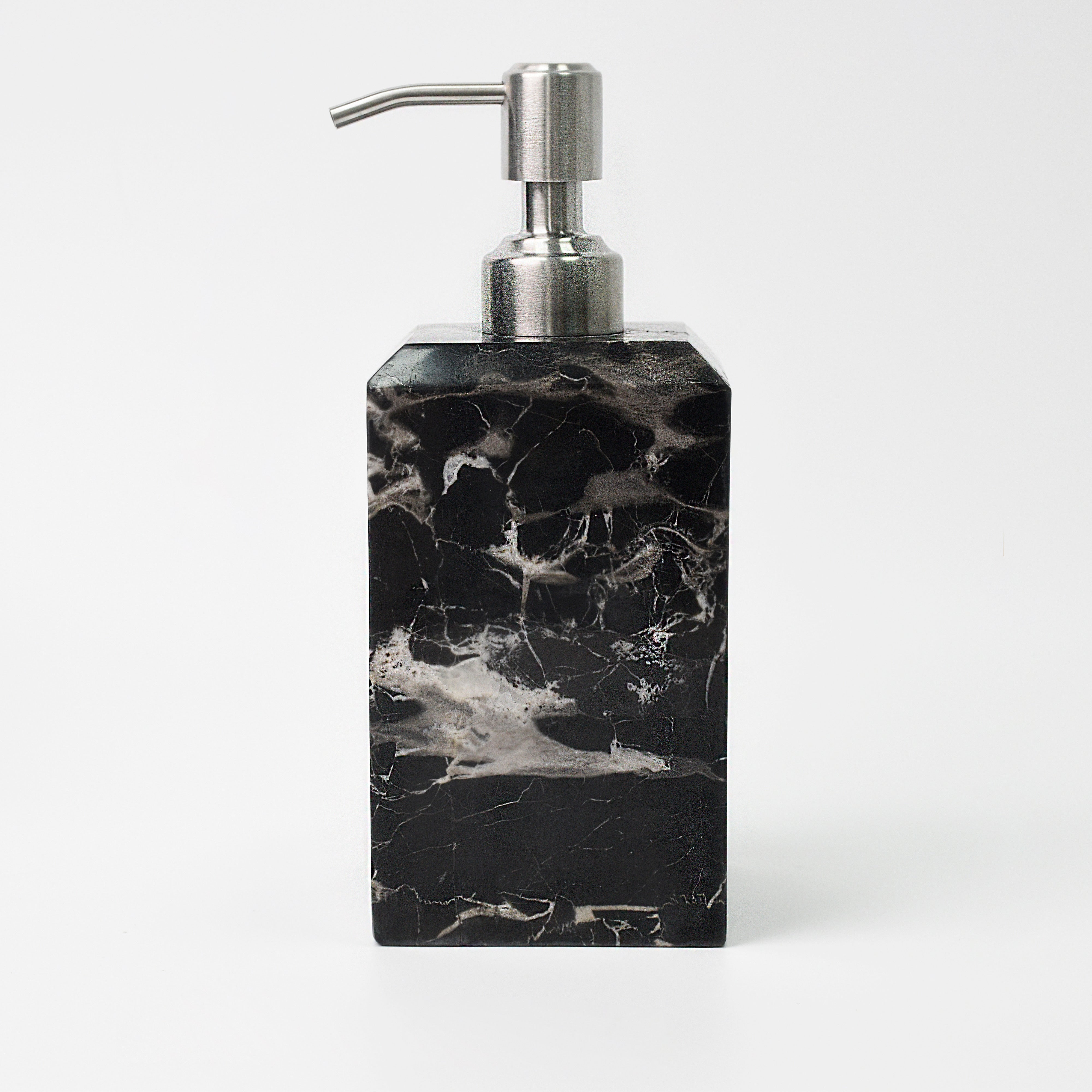 Silver Dragon Marble Luxe Bath Set Black and White Elegance with Soft